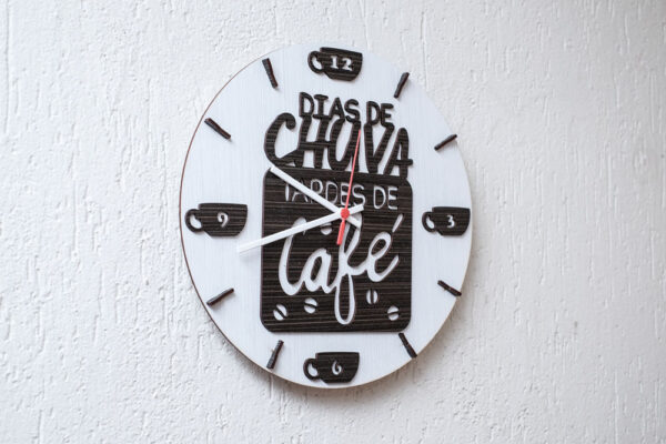 Relógio Dias De Chuva Tabaco/Branco - Imagem 2
