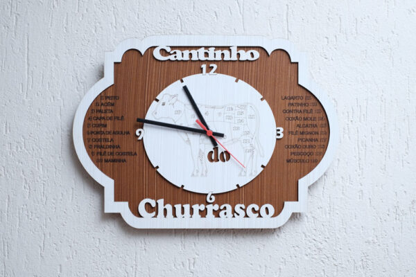 Relógio Cantinho Do Churrasco Caramelo/Branco
