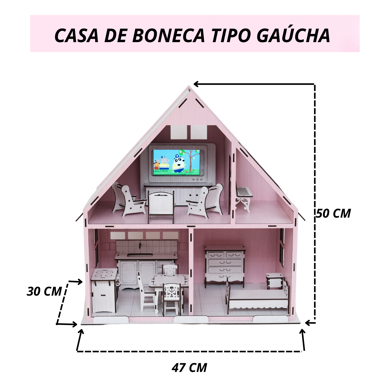 Casinha De Boneca Barbie Mdf Casa 1,30cm De Altura Novidade