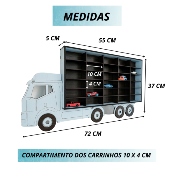 Estante Expositor ENGATE Porta Hotwheels 30 Carrinhos Mdf - Image 3