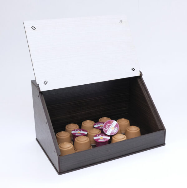 Caixa Porta Cápsulas café Tres Corações Tampa e Grade Tabaco - Image 3