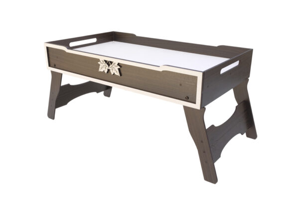 Bandeja Mesa De Cama Com Pés retráteis Para Refeições E Café Da Manhã-Cor Tabaco