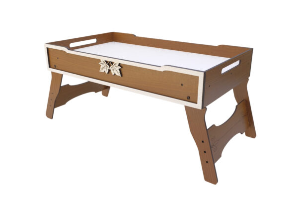 Bandeja Mesa De Cama Com Pés retráteis Para Refeições E Café Da Manhã-Cor Caramelo - Image 2
