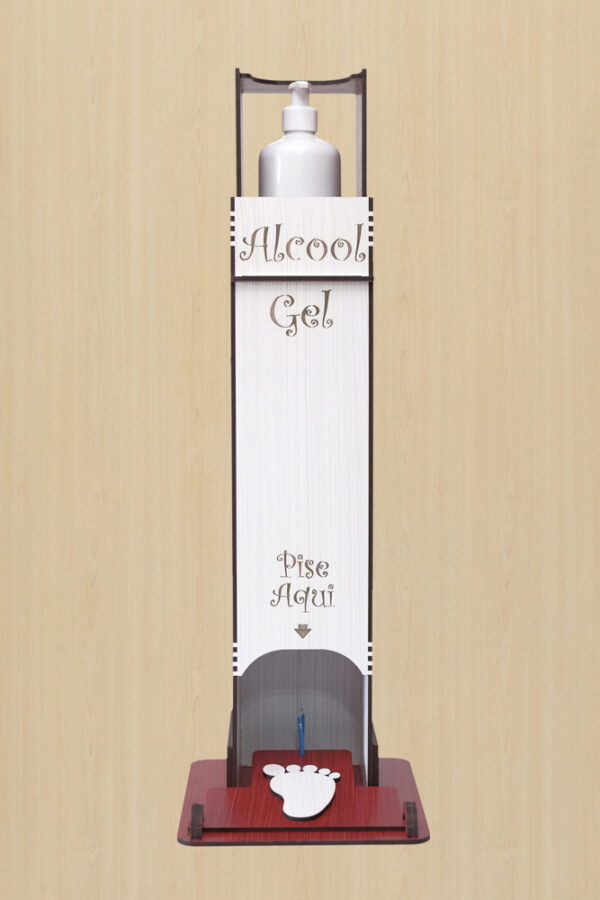 Totem Infantil Suporte Para Álcool Em Gel acionamento Pedal - Vermelho e Branco - Image 3