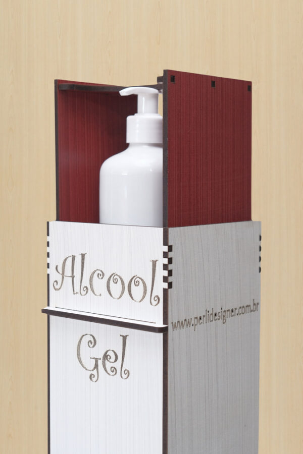 Totem Infantil Suporte Para Álcool Em Gel acionamento Pedal - Vermelho e Branco - Image 4