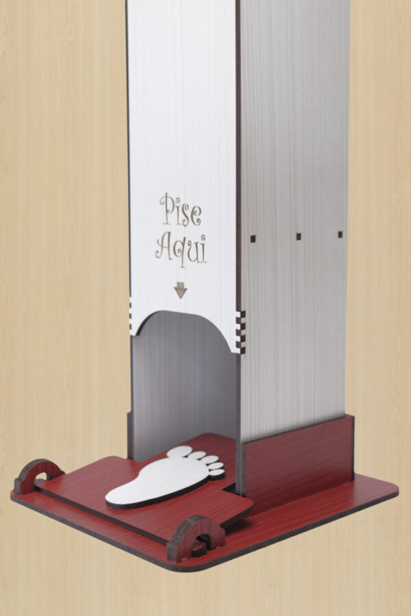 Totem Infantil Suporte Para Álcool Em Gel acionamento Pedal - Vermelho e Branco - Image 5