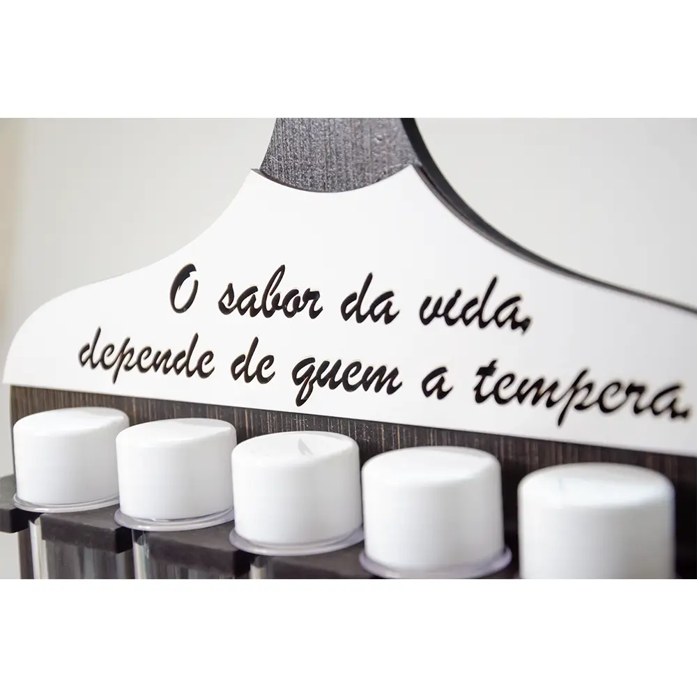 Porta Tempero ¨O Sabor Da Vida Depende De Quem A Tempera¨ - Tabaco - Imagem 3